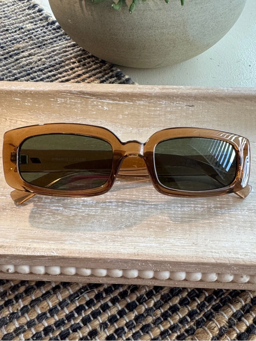 NWOT - Le Specs Dynamite Sunglasses - Tobacco Brown Frame with Dark Lenses